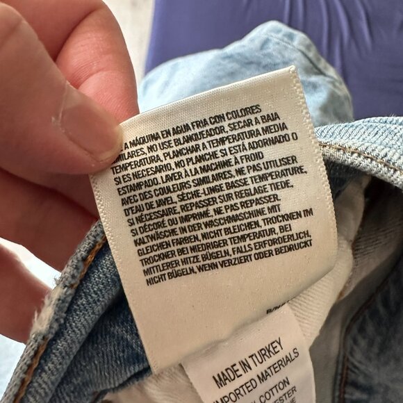 AGOLDE Sophie Crop Jean Chewed Hem Denim Pants US 27 Light Wash - Picture 15 of 15